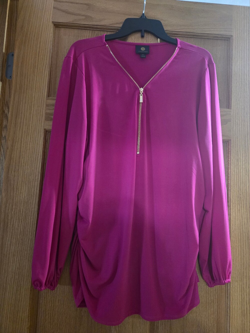 Magenta Zip-Front Women's Top